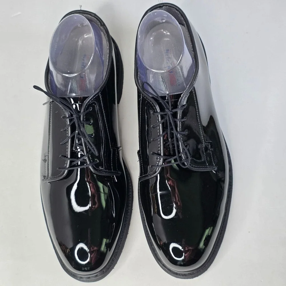 Capps Air Lite Military Shoes Men's 9.5 Black Patent Leather Police Uniform USA